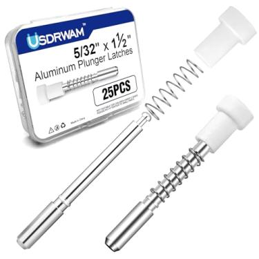 Imagem de Pacote com 25 pinos de trava de êmbolo para janela, pinos de retentor de tela de alumínio de 5/81.3 cm x 1-1/5.1 cm com tampas