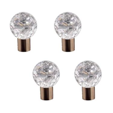 Imagem de Puxadores de gaveta de cristal de strass, puxador estilo europeu, 4 peças, maçanetas de vidro de cristal transparente de 30 x 40 mm, maçanetas de porta de gaveta de cozinha, puxador de armário para