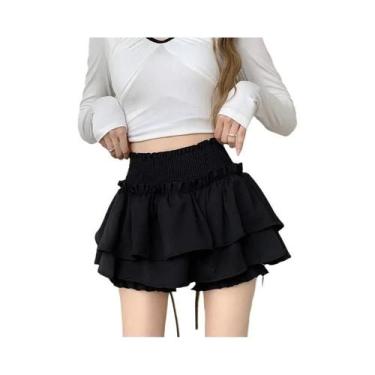 Imagem de Saia Mini De Cintura Alta, Bonita E Sexy, Estilo Balletcore Com Renda 