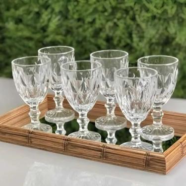 Imagem de Conjunto de Taças Diamond em Vidro 340ml – Elegância e Resistência para Vinho, Água, Sucos e Coquetéis, Jogo 6 Taças de Vidro Grande, Luxo para Vinho, Água e Drinks