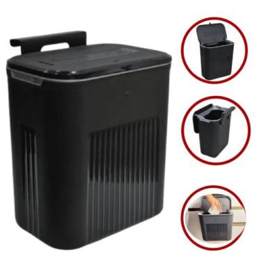 Imagem de Lixeira Suspensa com Tampa para Cozinha Quarto e Escritório Compacta e