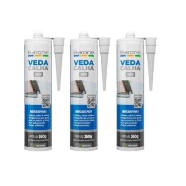 Imagem de Barone Veda Calha Selante Cinza - 360g Cor:Cinza 3, Cinza 3