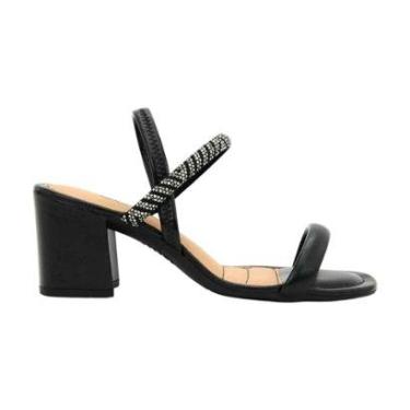 Imagem de Sandália Salto Bloco Dakota Y9962 Elegante Calce Fácil Conforto Tiras Brilhos Estilo Feminino-Feminino