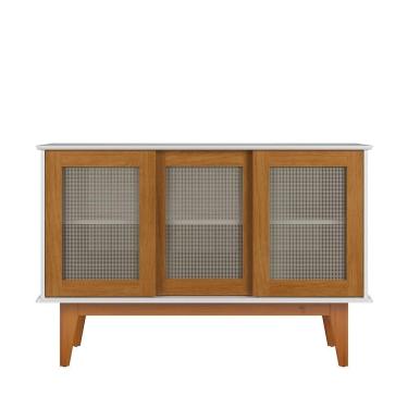 Imagem de Aparador Buffet Detroit 3 Portas Branco/Nature - Tebarrot