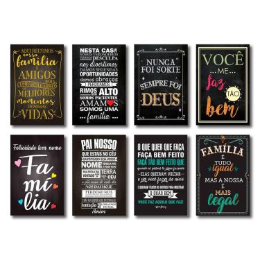 Imagem de Kit Placas Decorativas Frases Motivacionais Mdf- 8 Placas
