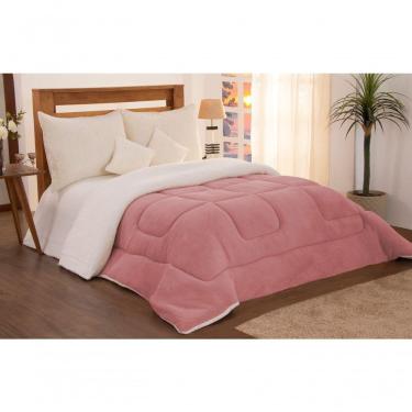 Imagem de Edredom Coberdrom Queen Sherpa Pele De Carneiro E Soft Rose