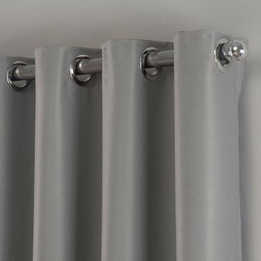 Imagem de Cortina Blackout 2,00m X 1,30m Em Tecido Requinte 100% Poliéster - Prata