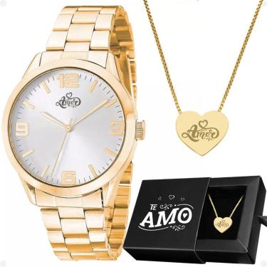 Imagem de Relogio Feminino Dourado Aço Casual Edição Limitada Social Inoxidavel Moda Original Presente