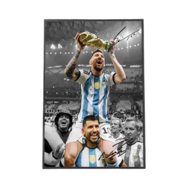 Imagem de Pôster De Futebol Messi Sem Moldura, Arte De Parede Personalizada Para