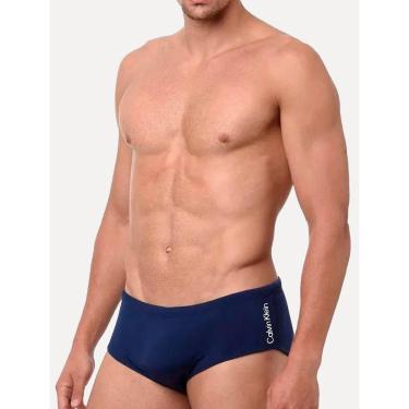 Imagem de Sunga Calvin Klein Swimwear Vertical Light Logo Grande Azul Marinho-Masculino