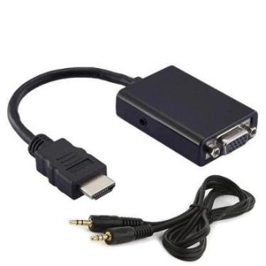 Imagem de Cabo Adaptador HDMI Macho para VGA Fêmea + P2 MD9 - 7108-Unissex