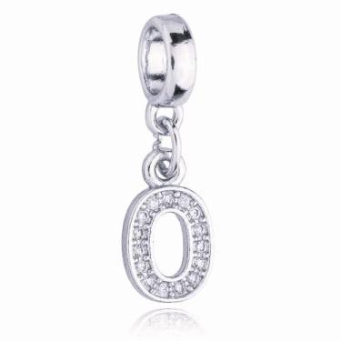 Imagem de Berloque Letra O Cravejada Zircônia Banhado Prata 925 - WORK SEMIJOIAS