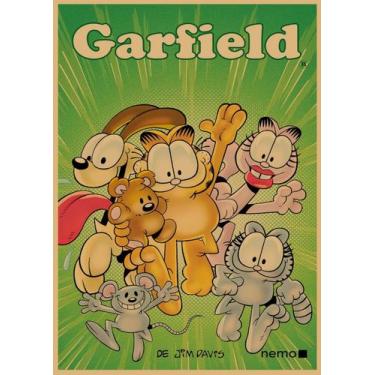 Imagem de Pôster Garfield Vintage Kraft Paper Cartoon 20x30cm de ferro - taiyuan