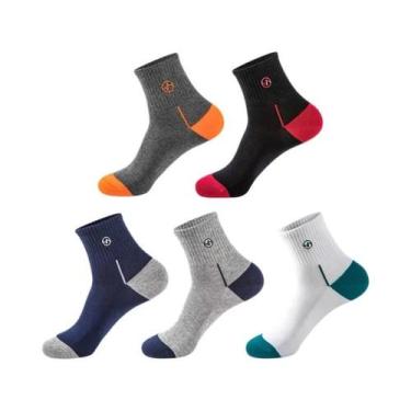 Imagem de Meias Esportivas Elásticas Masculinas (5 Pares) Antiodor E Absorventes