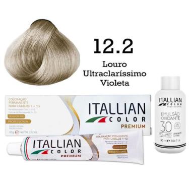 Imagem de Kit Coloração Itallian Color 12.2 Louro Ultraclaríssimo Violeta + Oxi 