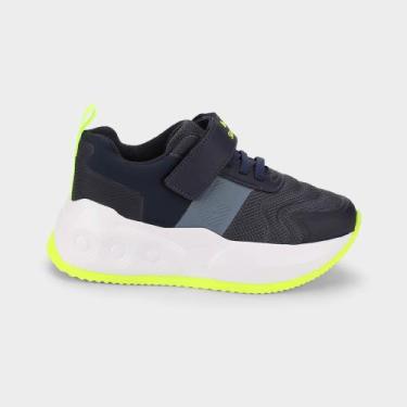 Imagem de Tênis Infantil de Rodinhas Bibi Skatenis Marinho e Amarelo, 30