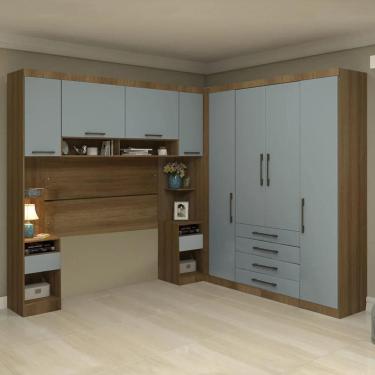 Imagem de Guarda Roupa Casal Modulado Cp05 Delphi Avelã/Grey L01 - Mpozenato
