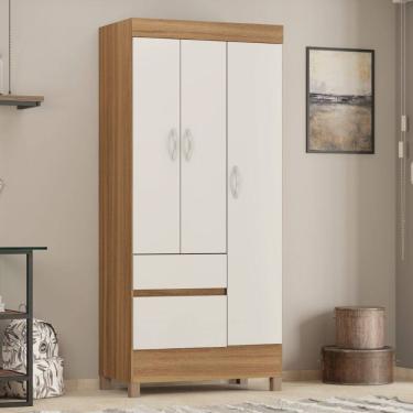 Imagem de Guarda Roupa Roupeiro Windy 3 Portas 2 Gavetas Amendola Touch Off White Demóbile