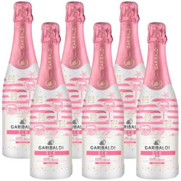 Imagem de Kit 6 Espumante Ice Garibaldi Rose Sem Álcool 750ml