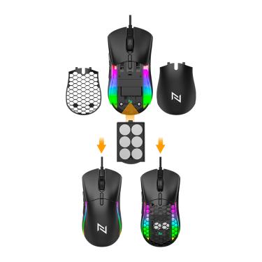 Imagem de Mouse Gamer Neologic Custom, RGB, 12000 DPI, Shape Extra, Ajuste de Peso, Preto - CTM-12DPI