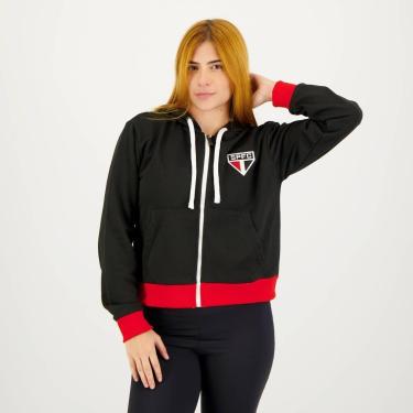 Imagem de Jaqueta Moletom São Paulo Portlet Feminina Preta-Feminino