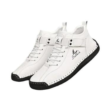 Imagem de Tênis Casuais Masculinos De Couro Artesanal Respirável, Botas De Torno