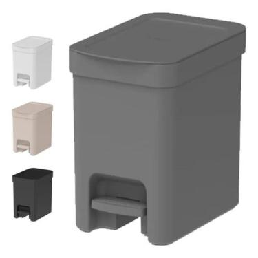 Imagem de Lixeira Banheiro Cozinha 6 Litros Com Pedal Trium Ou, Chumbo