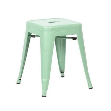 Imagem de Banqueta Laráz Iron Tolix baixa 45 cm - Verde Claro - Laraz