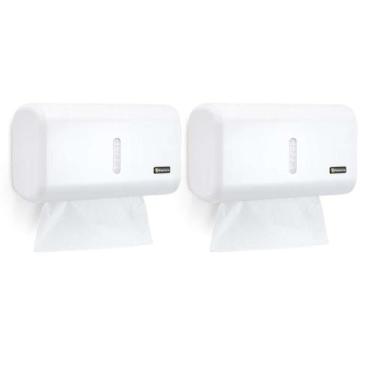 Imagem de Kit 2 Dispenser Porta Papel Toalha Banheiro Interfolha Urban Compacto 