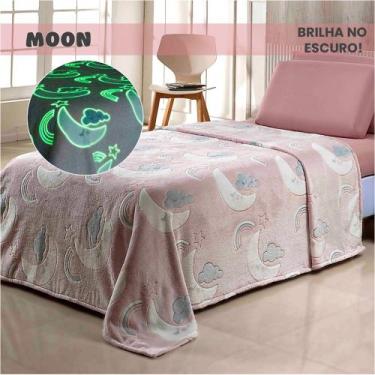 Imagem de Manta Infantil Flannel Shine - Andreza - Andreza enxovais, MOON ROSA