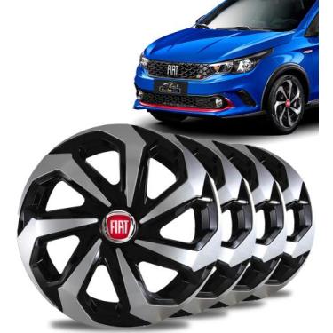 Imagem de Jogo Calota Aro 15 Black Silver Fiat Argo Punto Strada Palio - Elitte