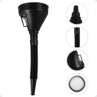 Imagem de Funil Plástico Bico Flexível Filtro Troca Óleo Combustível - SQ