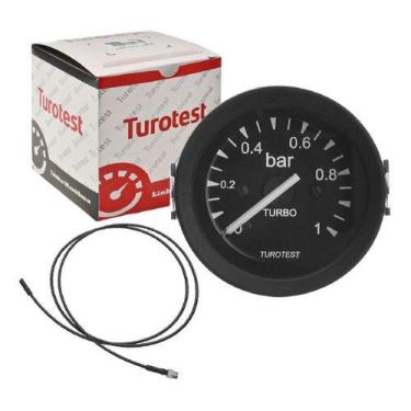 Imagem de Kit Manômetro + Instalação Pressão Turbo Turbina 1 Kg 52mm - TUROTEST