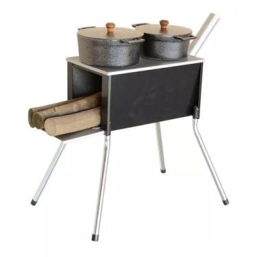 Imagem de Fogão a Lenha 2 Bocas 2 em 1 Lenha e Churrasqueira - Gear