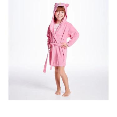 Imagem de Roupão Com Capuz Infantil Unicórnio Floral Atoalhado Tip Top-Feminino