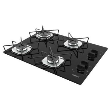 Imagem de Fogão Cooktop Nardelli Ori 4 Bocas Vidro Preto, Preto, Bivolt