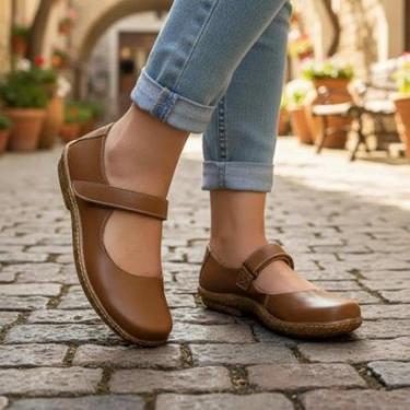 Imagem de Sapatilha Feminina Boneca Couro Legítimo Caramelo-Feminino