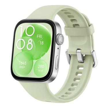 Imagem de Smartwatch, Huawei Watch Fit 3, Verde Bisel Prateado Desenho Da Pulsei