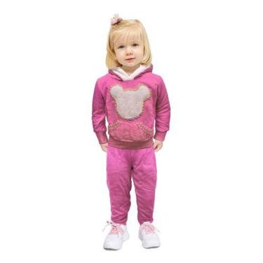 Imagem de Conjunto De Inverno Moletom Infantil Feminino Meninas - VIRAL, Rosa mi