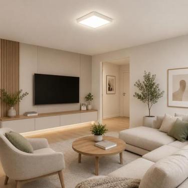 Imagem de Painel Plafon Led 20x20 Sobrepor 18w Quadrado Luminária Teto Bivolt Ca