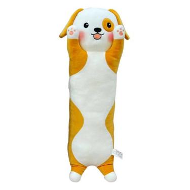 Imagem de Almofada Cachorro Pelúcia Travesseiro Macio Bebê 65cm Caa Toys, Laranj