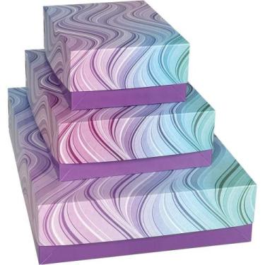 Imagem de Caixa para Presente com Tampa Abstrato GD 25,5X35X7,5 (S) PCT.C/16 - C