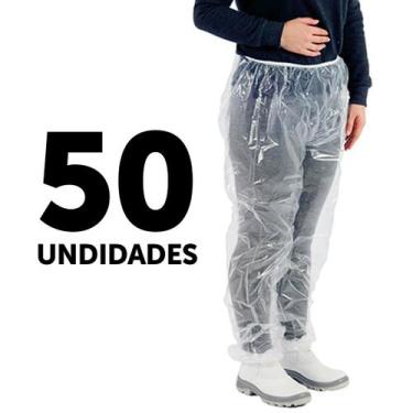 Imagem de 50 Calça Plástica Descartável Transparente Impermeável - Aradesc