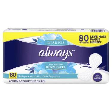 Imagem de Protetores Diários Always Respirável 80 Unidades