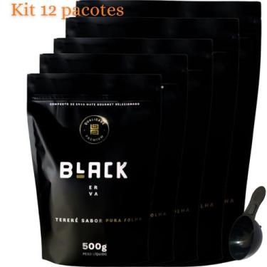 Imagem de Kit com 12 Pacotes Black Erva Mate Tereré 500G Acompanha Scoop Colher 