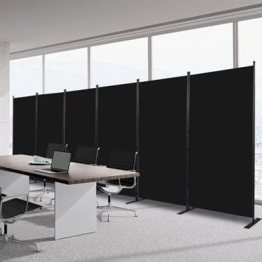 Imagem de Divisória de quarto HOMSCREENER portátil de 6 painéis em tecido de 204