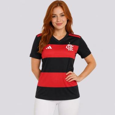 Imagem de Camisa Adidas Flamengo I 2026 Fanshirt Feminina, GG