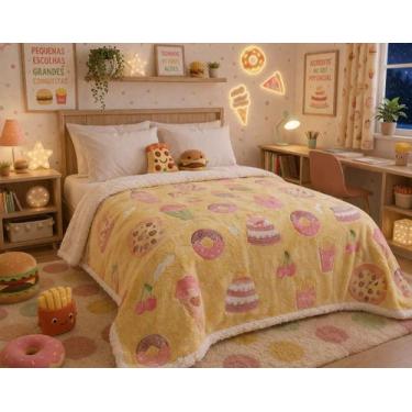 Imagem de Manta Brilha No Escuro Sherpa Infantil Menina 1,90x2,10m Quentinha Inv