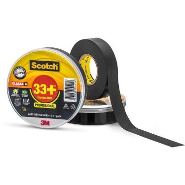 Imagem de Fita Isolante 33+ para Uso Profissional Resistente aos Raios UV Amarelo 19MMX5M
