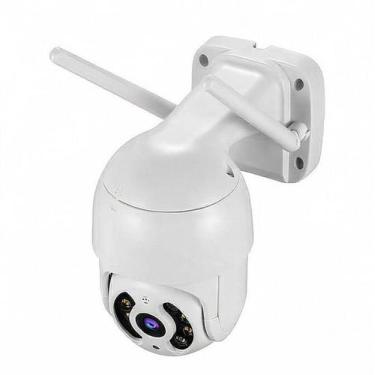 Imagem de Câmera de Segurança IP Wi-Fi Branca Visão Noturna Monitoramento Reside